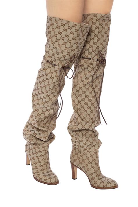 gucci rain boots wholesale|Gucci print thigh high boots.